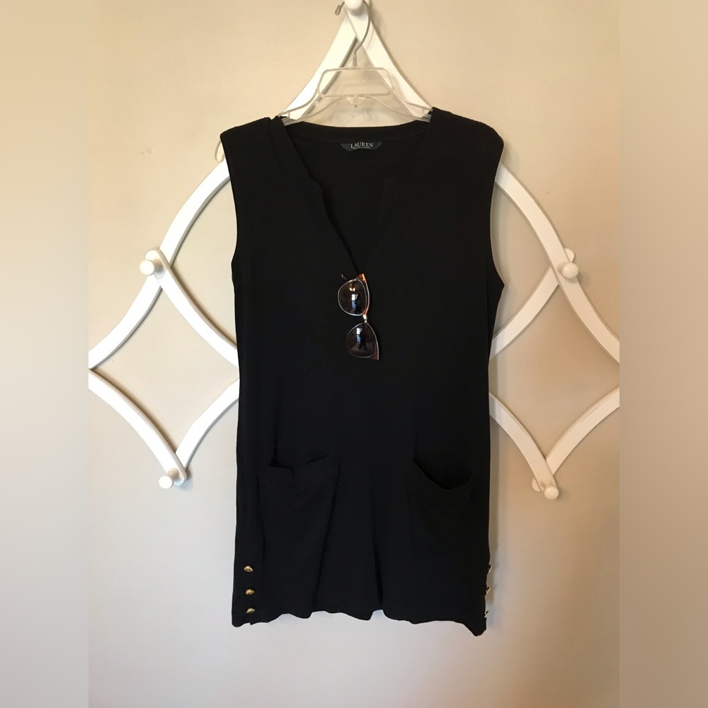 Lauren Ralph Lauren Black Tunic Swimsuit CoverUp.